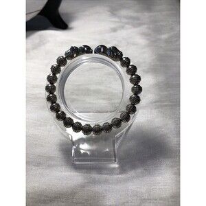 Retro Silver Ball Beard Twisted Rope Cable Cuff Bracelet 7”